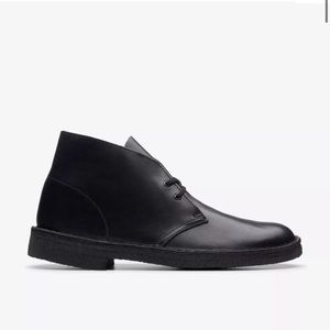 Clarks Black Leather Chukka boots